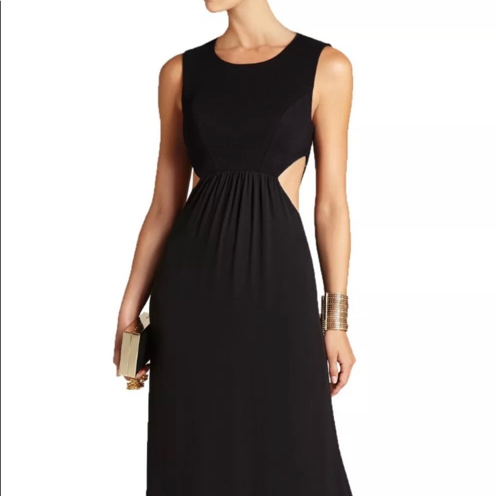 BCBG MAX AZRIA ANGELINAH CONTRAST CUTOUT GOWN